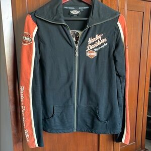 Harley-Davidson Black and Orange Bomber Jacket
